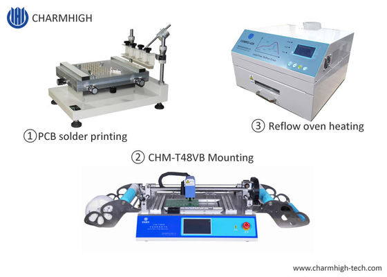 เครื่องพิมพ์ลายฉลุสาย SMT ที่ร้อนแรงที่สุด 3040 / CHMT48VB เครื่อง SMT Pnp / เตาอบ Reflow 420