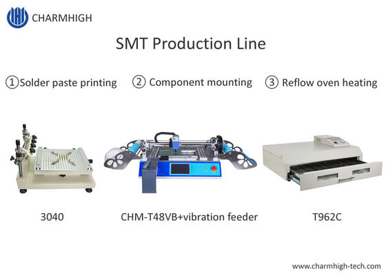T962C Reflow Oven สายการผลิต SMT เครื่องพิมพ์ลายฉลุ 3040 Chmt48vb การเลือกและวางบนโต๊ะ