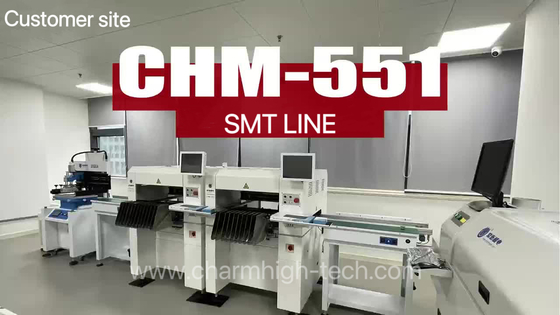 สาย SMT ขนาดเล็กและปานกลาง พร้อมเครื่องพิมพ์ Stecnil 3250 CHM-551 SMT Pick and Place Machine 830 รีฟลอว์โฟน