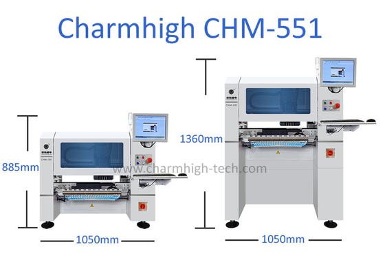 Charmhigh CHM551 SMD Pick And Place Machine ความแม่นยําสูงสําหรับ 0201 / QFN / BGA