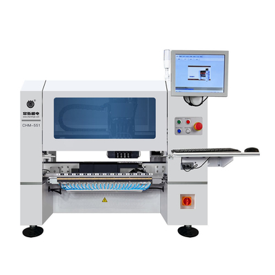 Genius 4 Head Desktop SMT Pick Place Machine พร้อมเครื่องให้อาหาร 50 เครื่อง CHM-551