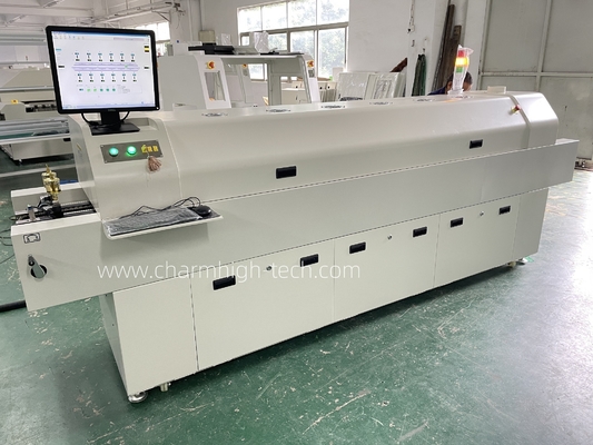 เตาอบรีโฟลว์แบบไร้สารตะกั่ว CHM-PC6635 Rail + PC Control ขนาด 2200*350mm 6 โซนอุณหภูมิ เครื่องบัดกรี