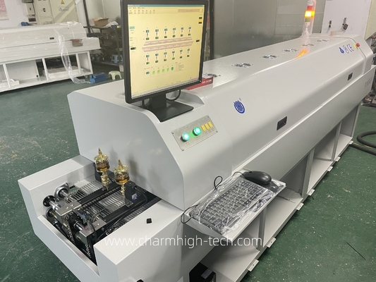 เตาอบรีโฟลว์แบบไร้สารตะกั่ว CHM-PC6635 Rail + PC Control ขนาด 2200*350mm 6 โซนอุณหภูมิ เครื่องบัดกรี