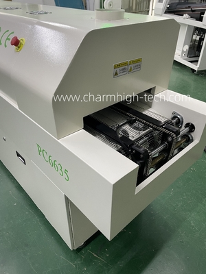 เตาอบรีโฟลว์แบบไร้สารตะกั่ว CHM-PC6635 Rail + PC Control ขนาด 2200*350mm 6 โซนอุณหภูมิ เครื่องบัดกรี