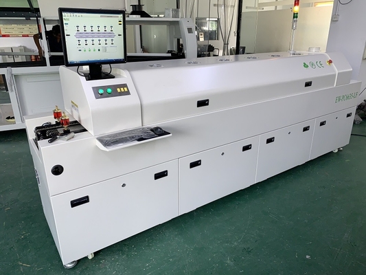 รถไฟฟ้าอัตโนมัติเต็ม 6 โซน Temp โฟนฟรี Lead Reflow 2200 * 350 มม PC การควบคุมเครื่องทําความร้อน