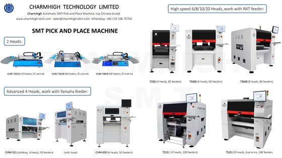 ชาร์มไฮ 2025 ทุกรุ่น 10 ชนิดของเครื่อง SMT Pick and Place Machine 24,6,8,1020 หัว PCBA การผลิต