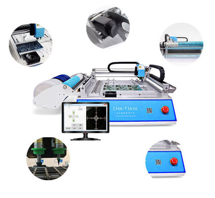 2 หัว 29 เครื่องให้อาหาร CHMT36VA SMD Pick And Place Machine + สองกล้อง CCD + PC นอก
