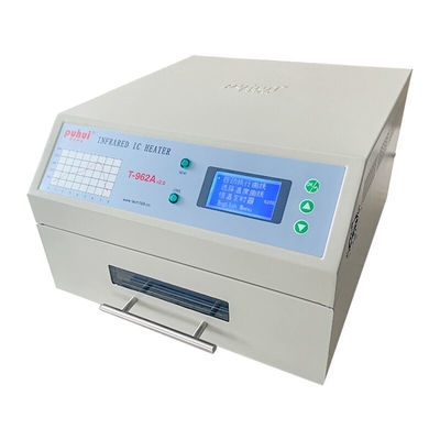 เตาอบ Reflow ขนาดเล็ก 300 * 320 มม. 1500w T962A พร้อมเครื่องทำความร้อน IC ไอเสียสถานีเชื่อมอินฟราเรด