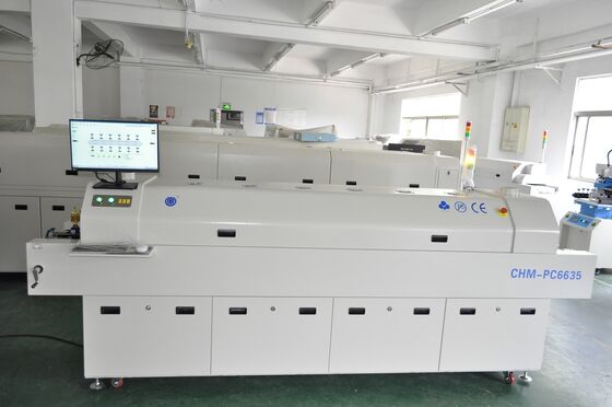 6 หัว TC06 สายการผลิต SMT ครึ่งอัตโนมัติสําหรับ PCB การประกอบและ PCBA การผลิต