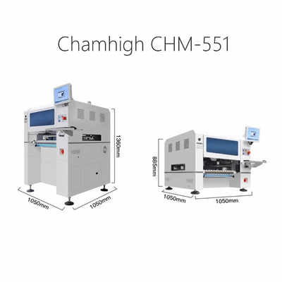Charmhigh CHM551 SMD Pick And Place Machine ความแม่นยําสูงสําหรับ 0201 / QFN / BGA