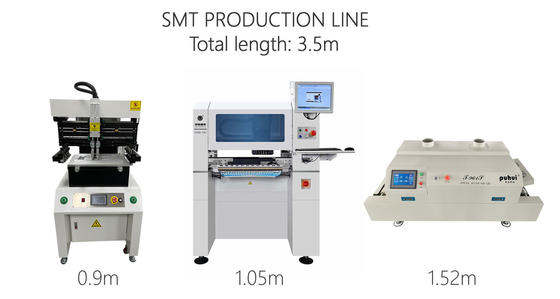 ความยาวรวม 3.5m ความแม่นยําสูง SMT สายการผลิตขนาดเล็ก 0201, BGA, 144 pin IC