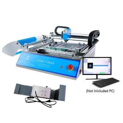 CHMT36VA + เครื่องป้อนการสั่นสะเทือน Vision Desktop Pick And Place Machine 0402-5050 SOP QFN