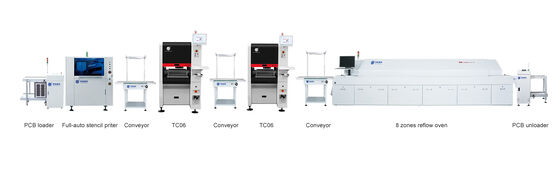 เครื่องจับและวางเครื่อง TC06 แบบคู่ สายการผลิต SMT แบบอัตโนมัติเต็ม
