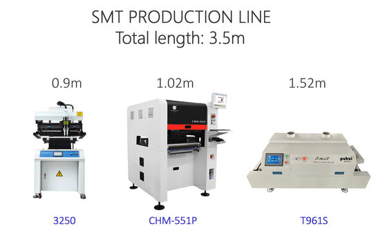 ความยาวรวม 3.5m ความแม่นยําสูง SMT สายการผลิตขนาดเล็ก 0201, BGA, 144 pin IC