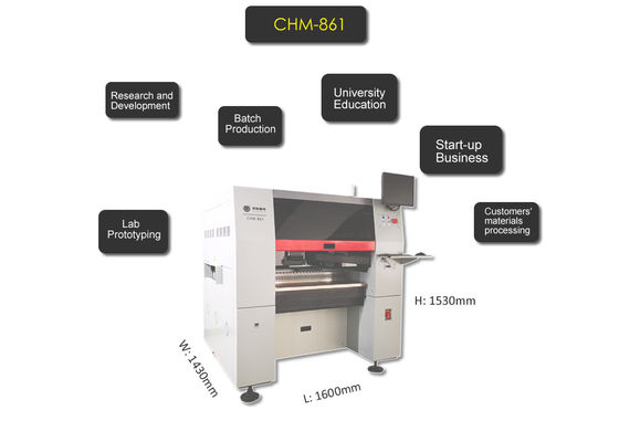 CHM-861 SMD Chip Mouter Pnp Machine 8 หัว 100 feeders PCB Assembly Line