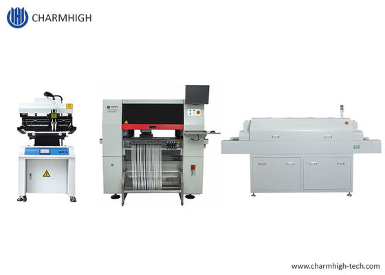สายการประกอบ PCB 3250 เครื่องพิมพ์แบบวางประสาน, เครื่องเลือกและวาง CHMT, เตาอบ Reflow 830