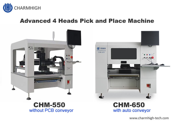 หัวฉีดอัตโนมัติเปลี่ยนเดสก์ท็อป 4 หัว SMT Pick Place Machine 0201